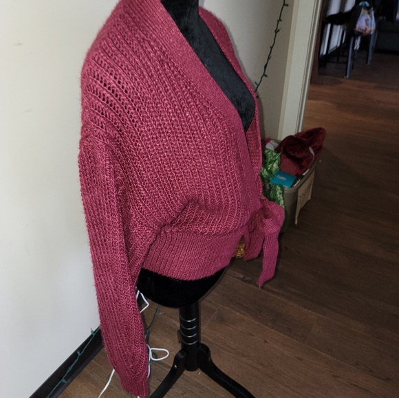 Women's wrap-around knit cardigan - Picture 2 of 6